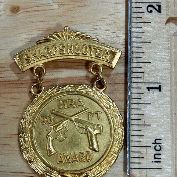 Vintage Sharpshooter NRA 50 Ft Award Medal By Blackinton - Picture 3 of 3